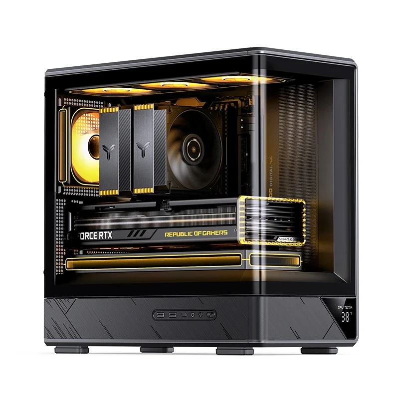Jonsbo D200 M-ATX Computer Case (Black, White)