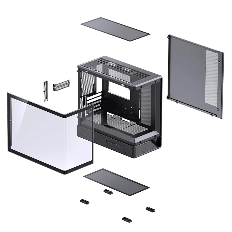 Jonsbo D200 M-ATX Computer Case (Black, White)