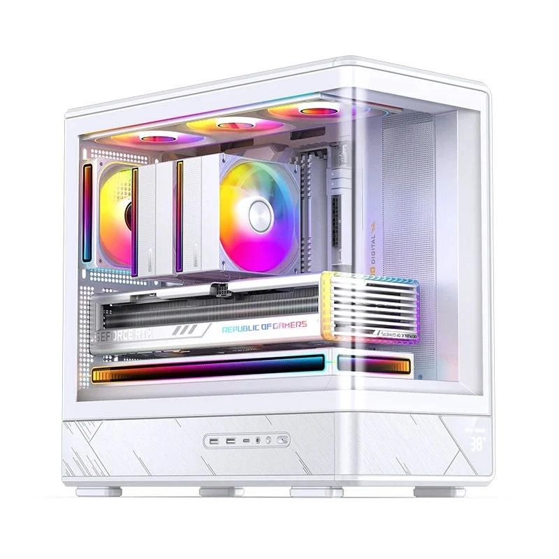 Jonsbo D200 M-ATX Computer Case (Black, White)