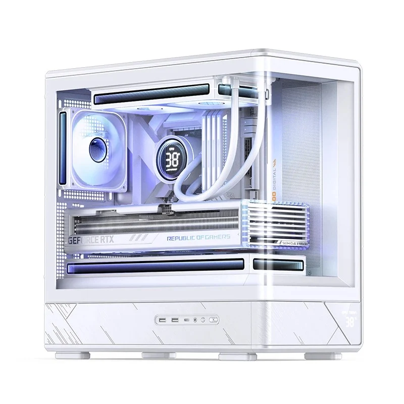 Jonsbo D200 M-ATX Computer Case (Black, White)