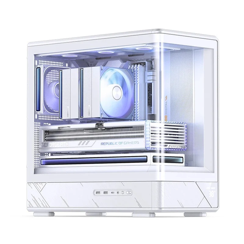 Jonsbo D200 M-ATX Computer Case (Black, White)