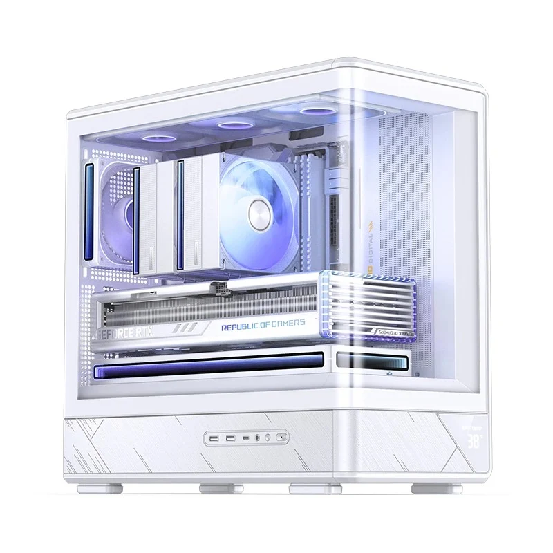 Jonsbo D200 M-ATX Computer Case (Black, White)