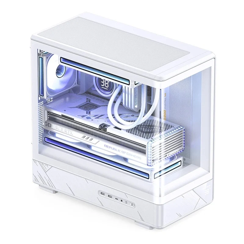 Jonsbo D200 M-ATX Computer Case (Black, White)