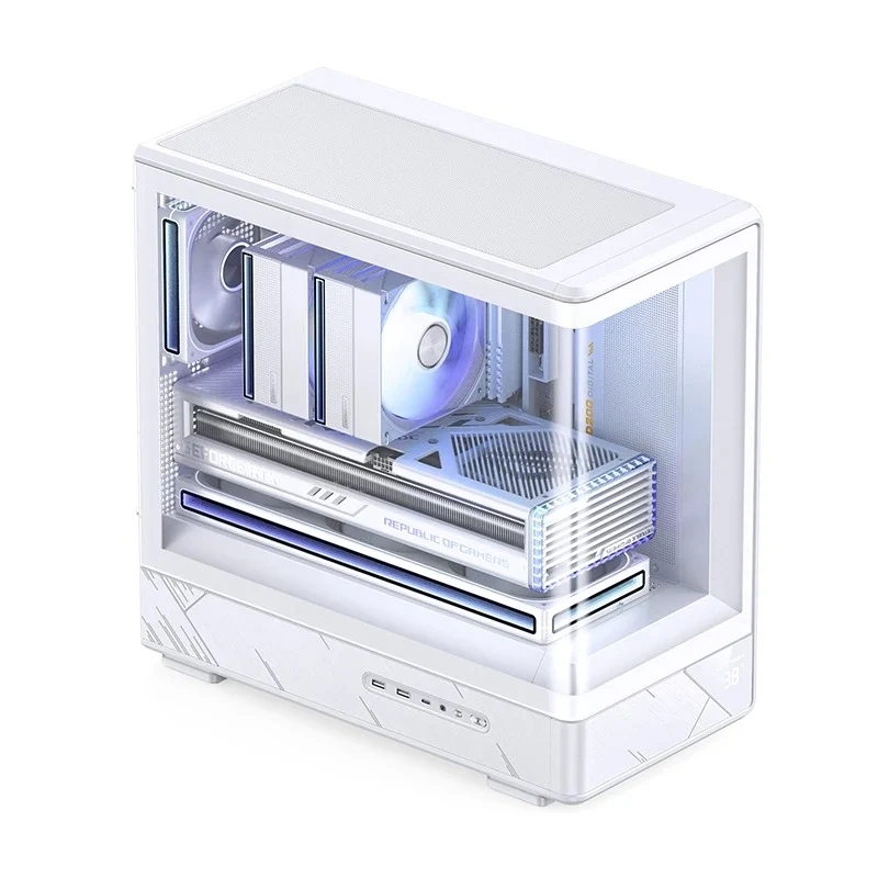 Jonsbo D200 M-ATX Computer Case (Black, White)