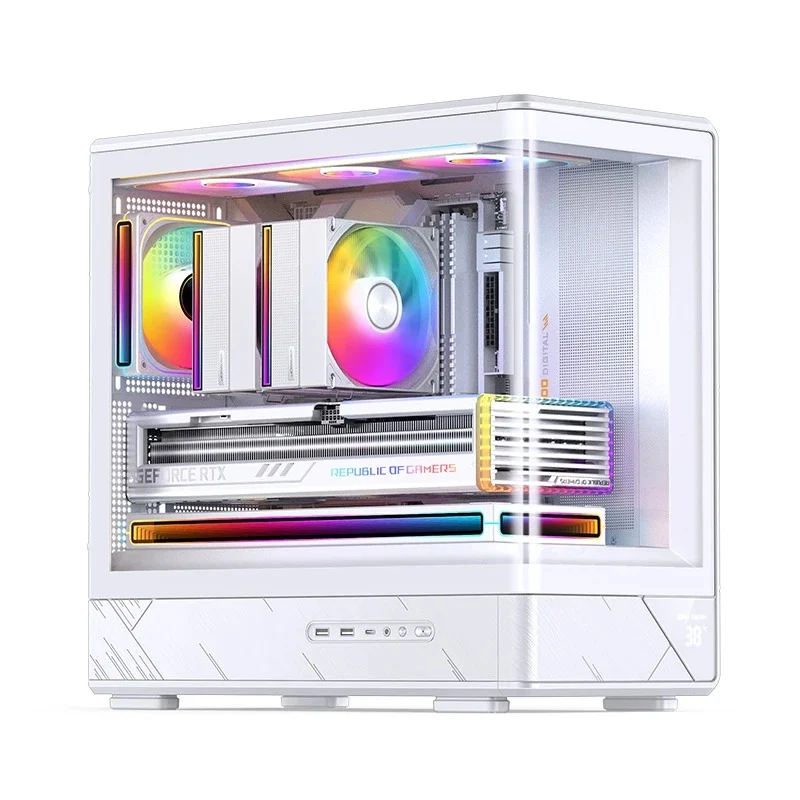 Jonsbo D200 M-ATX Computer Case (Black, White)