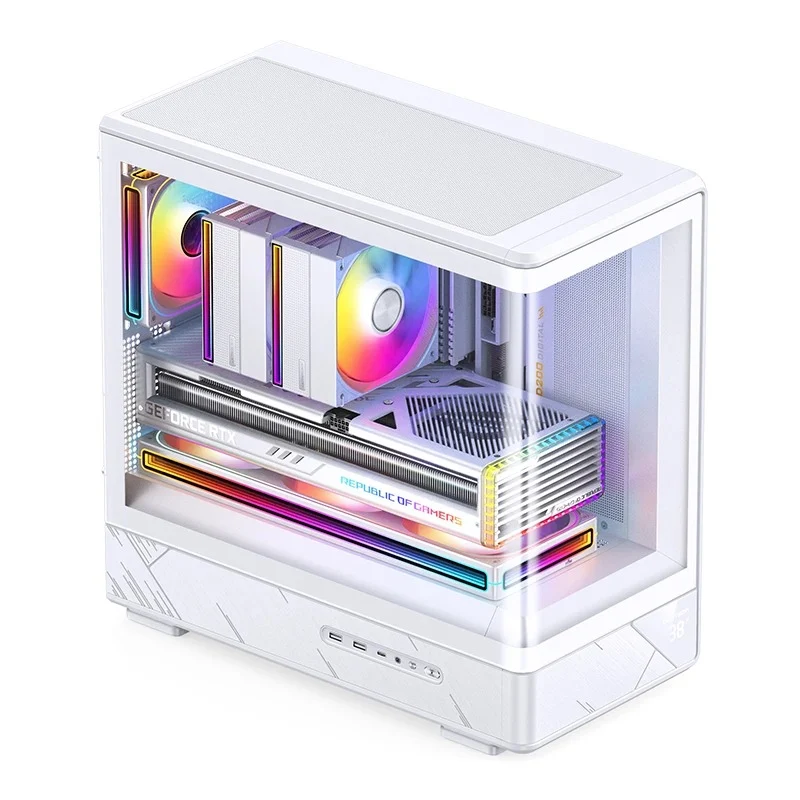 Jonsbo D200 M-ATX Computer Case (Black, White)
