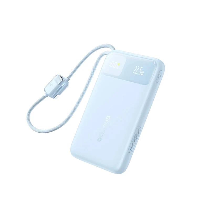 Baseus EnerFill FC11 Digital Display Power Bank with Dual Built-In USB-C Cables 10000mAh 22.5W (Cosmic Black, Beige, Galaxy Blue, Baby Pink)