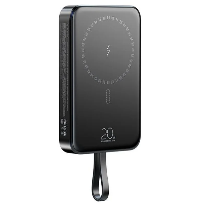 Vyvylabs Iridescence Wireless Fast Charge Power Bank Type-C Edition 10000mAh 20W with Stand (Glazed Black) (VBJM225-BK)