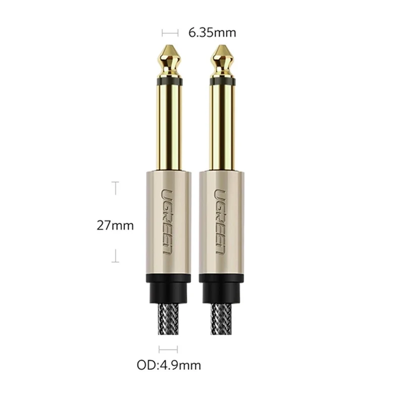 Ugreen 6.5mm Male to 6.5mm Male Audio Cable - 2m (Gray) (AV128/10638)