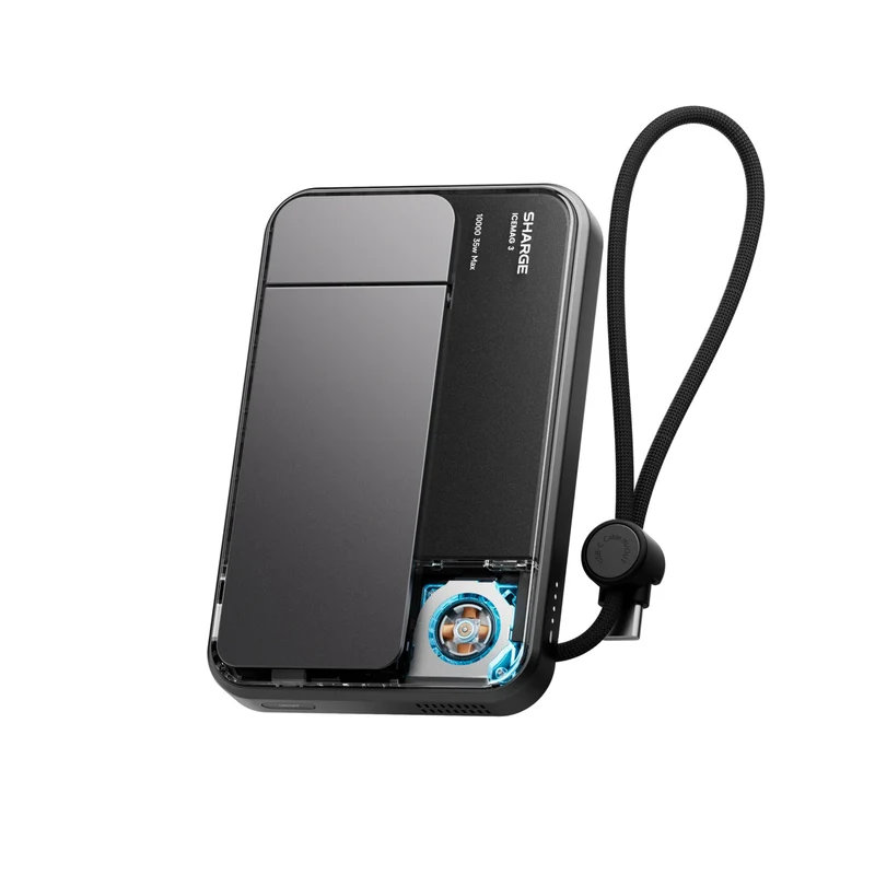 Sharge ICEMAG 3 Power Bank Wireless Charging 10000mAh 35W with Active Cooling (M3) (Black, White)