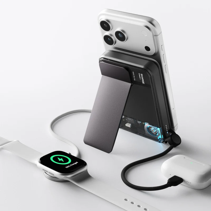 Sharge ICEMAG 3 Power Bank Wireless Charging 10000mAh 35W with Active Cooling (M3) (Black, White)