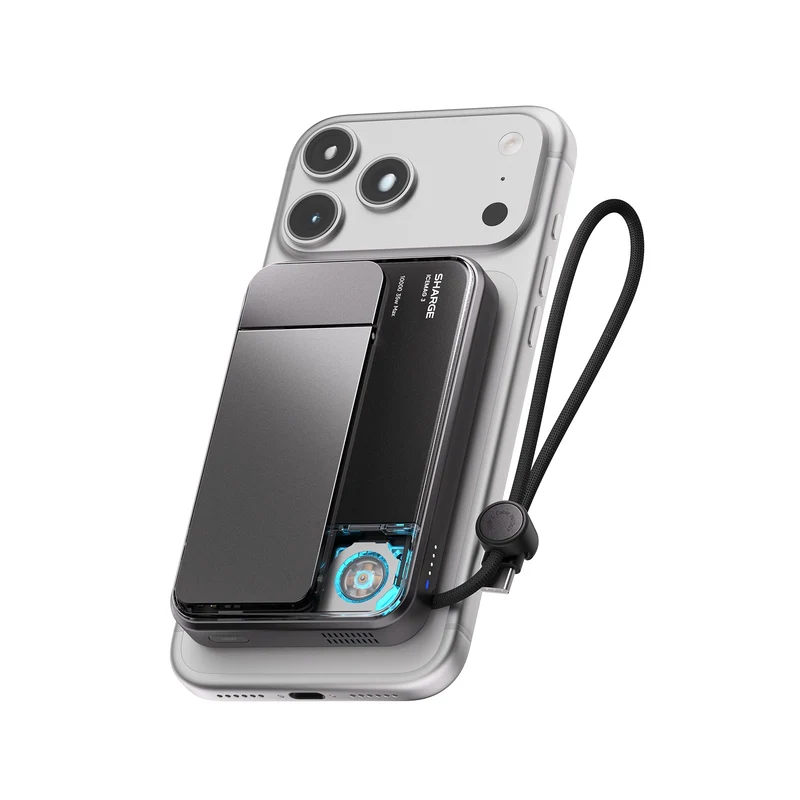Sharge ICEMAG 3 Power Bank Wireless Charging 10000mAh 35W with Active Cooling (M3) (Black, White)