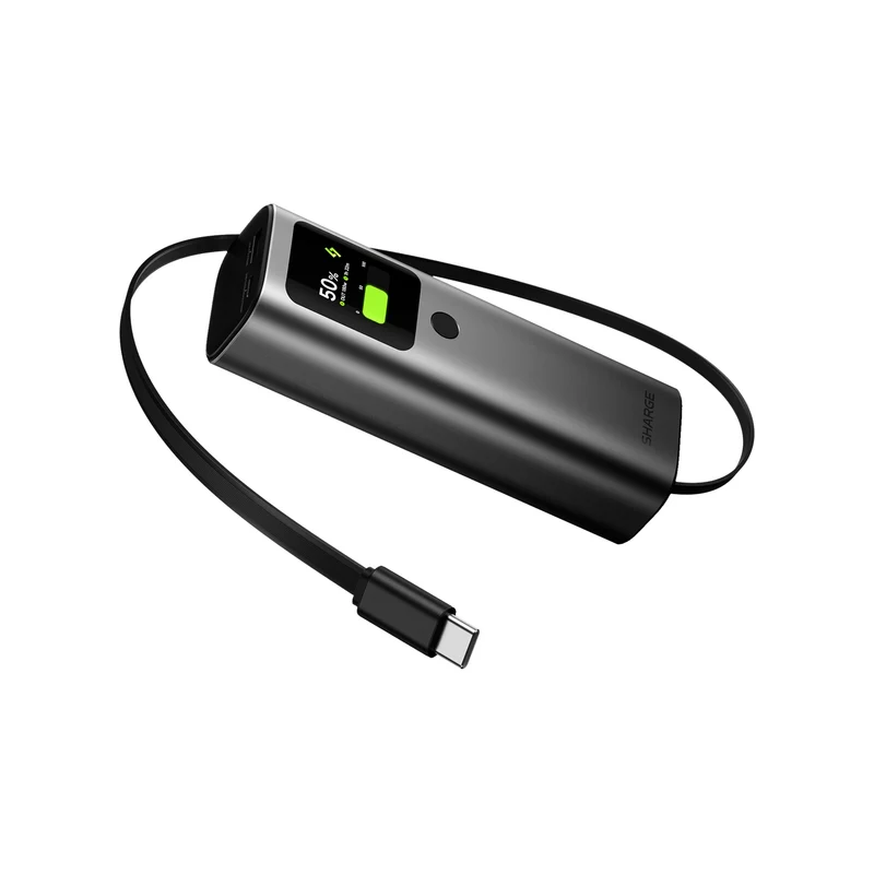 Sharge Retractable 165 Power Bank 20000mAh 165W with Built in cable (Black) (E4)