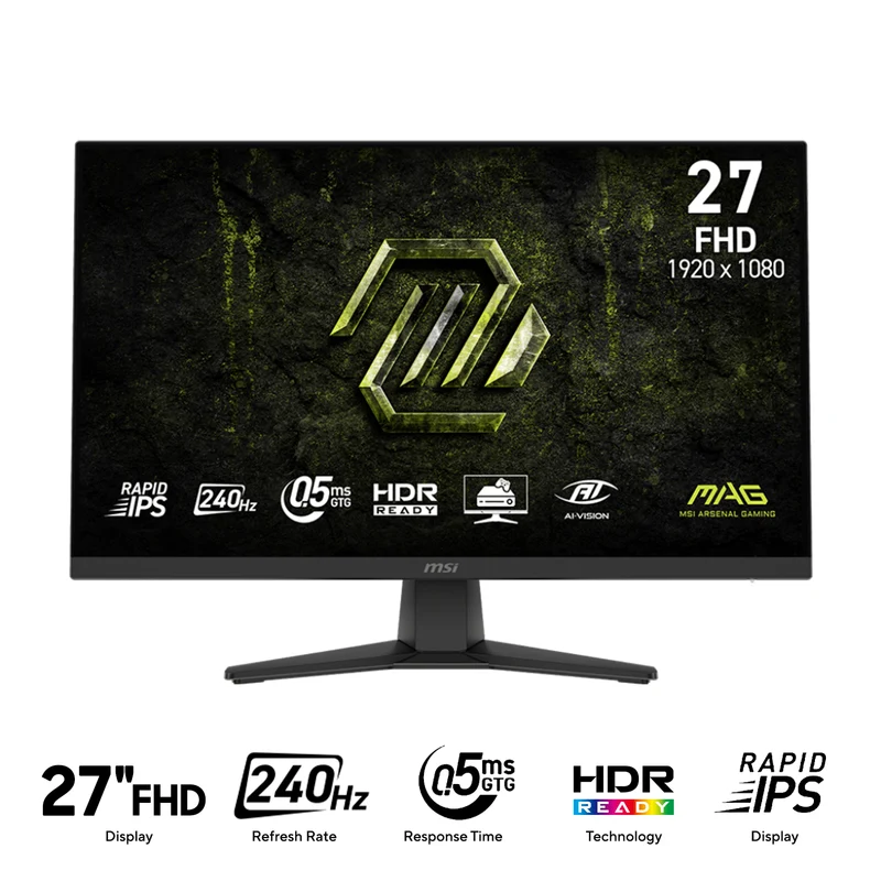 MSI MAG 272F X24 27" FHD (1920x1080) 240Hz 0.5ms GTG Rapid IPS Gaming Monitor with Tilt Adjustment