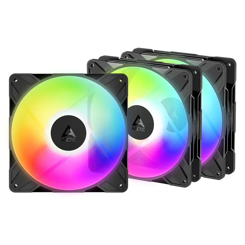 Arctic P14 Pro Reverse 140mm A-RGB PWM 3-Pack Fan with Cable Splitter (Black, White) (ACFAN00327A, ACFAN00328A)