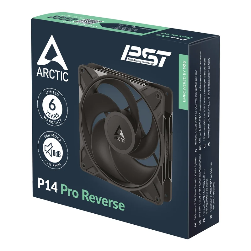 Arctic P14 Pro Reverse 140mm PWM Single Fan with Cable Splitter (Black) (ACFAN00329A)