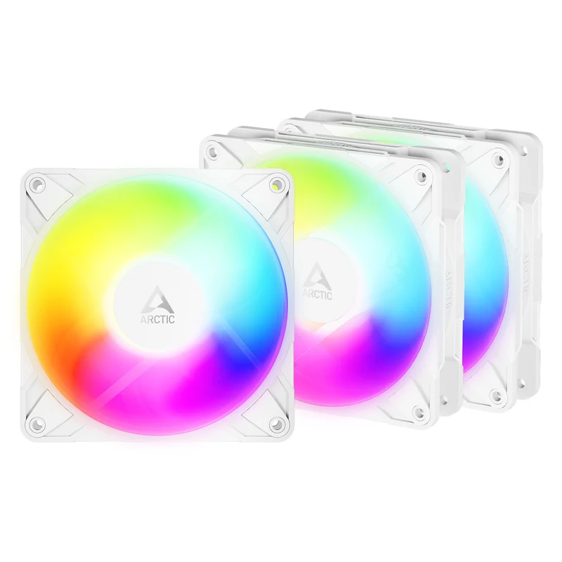 Arctic P12 Pro Reverse 120mm A-RGB PWM 3-Pack Fan with Cable Splitter (Black, White) (ACFAN00333A, ACFAN00334A)