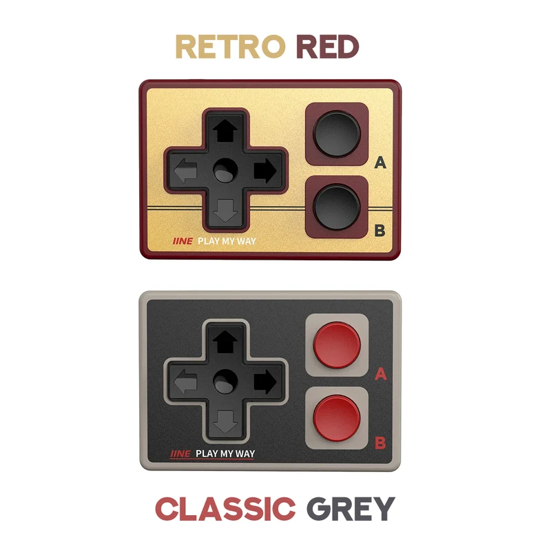 IINE Gamebrick Mini Retro Controller (Classic Grey, Retro Red) (L1161, L1162)