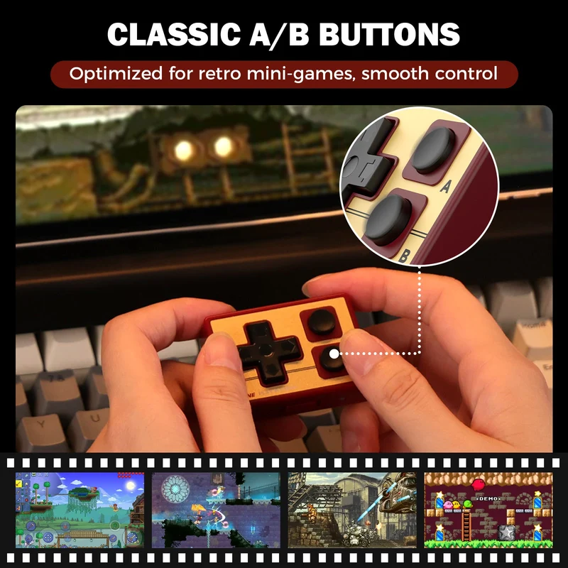 IINE Gamebrick Mini Retro Controller (Classic Grey, Retro Red) (L1161, L1162)