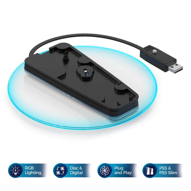 IINE Illuminated Vertical Stand for PS5 / PS5 Slim (Transparent) (L986)