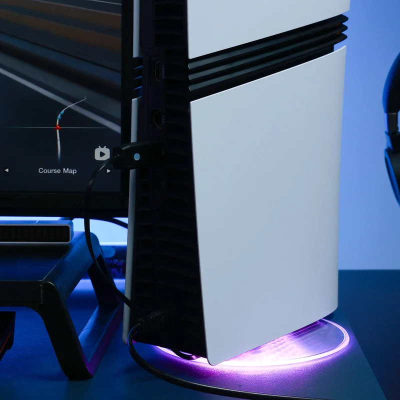 IINE Illuminated Vertical Stand for PS5 / PS5 Slim (Transparent) (L986)