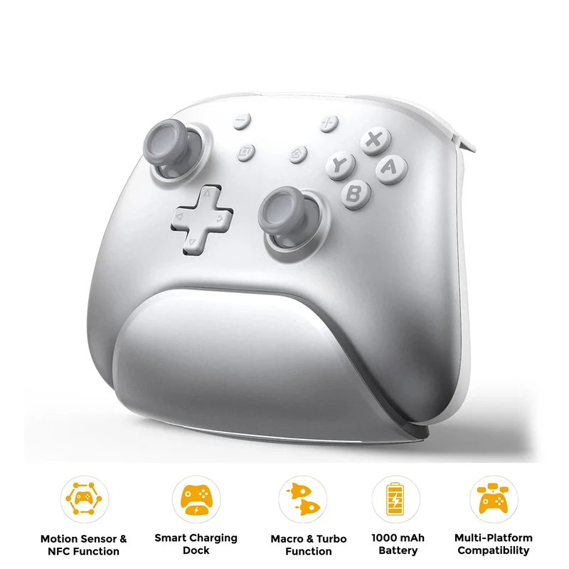 IINE Aether Radiant Silver Wireless Controller with Charging Dock for Nintendo Switch / Nintendo Switch OLED (L1018)