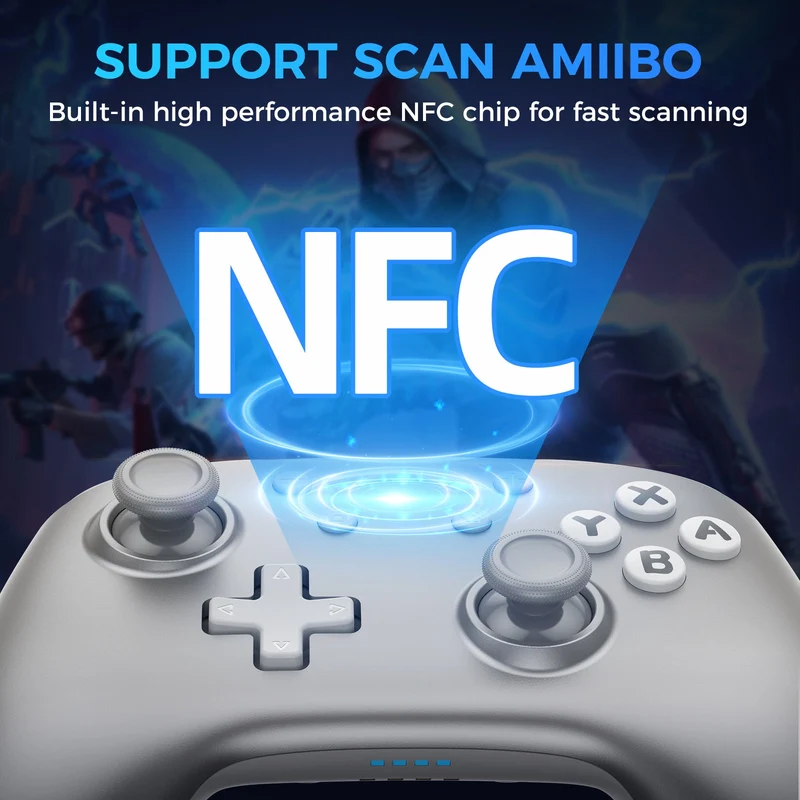IINE Aether Radiant Silver Wireless Controller with Charging Dock for Nintendo Switch / Nintendo Switch OLED (L1018)