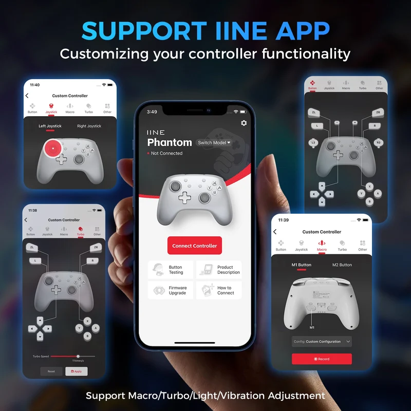 IINE Aether Radiant Silver Wireless Controller with Charging Dock for Nintendo Switch / Nintendo Switch OLED (L1018)