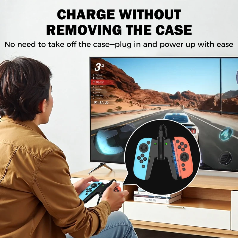IINE Bridge-Shaped Charging Grip for Nintendo Switch 2 (Black) (L1155)