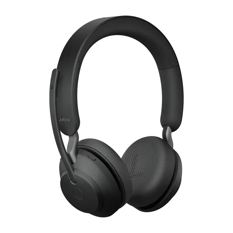 Jabra Evolve2 65 Link390A UC Stereo Wireless Headset w/ Charging Stand (Black)