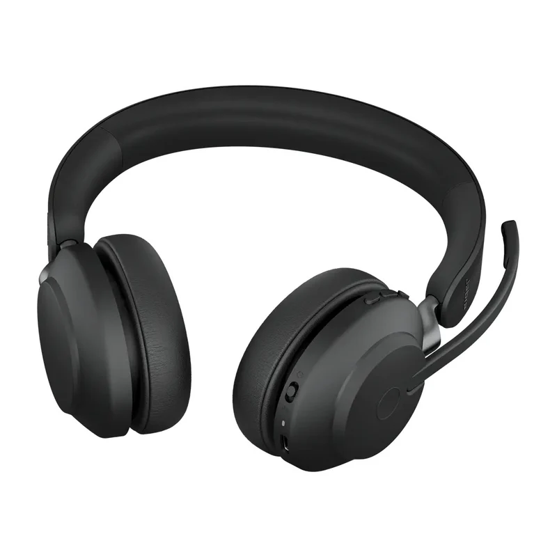 Jabra Evolve2 65 Link390A UC Stereo Wireless Headset w/ Charging Stand (Black)