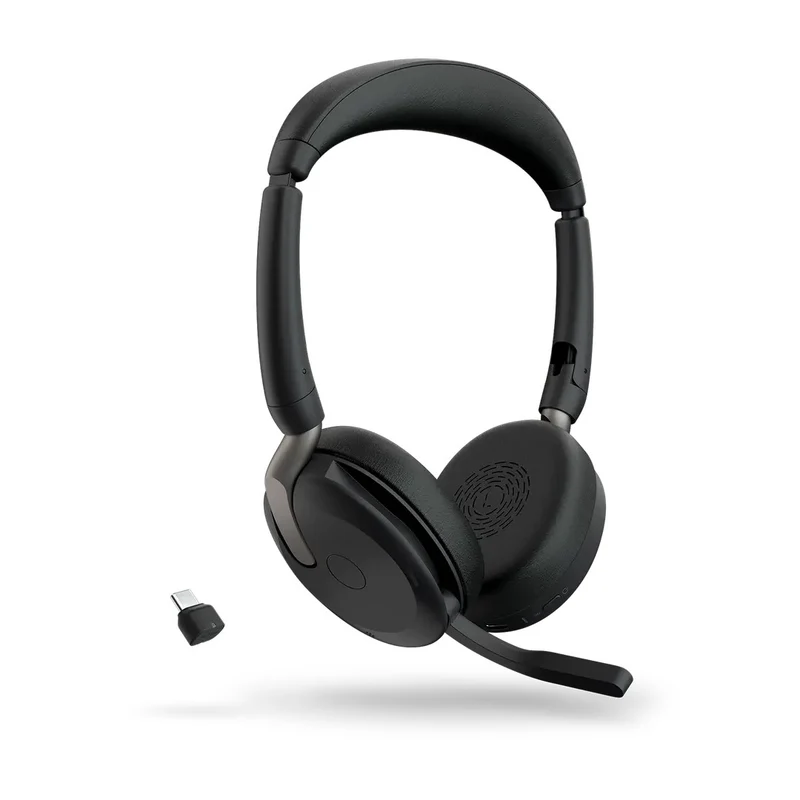 Jabra Evolve2 65 Flex Link390C UC Stereo ANC Wireless Foldable Headset (Black)