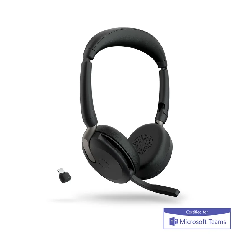 Jabra Evolve2 65 Flex Link390C MS Stereo ANC Wireless Foldable Headset (Black)