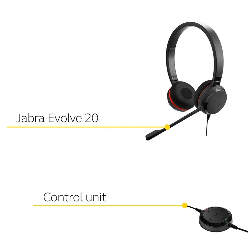 Jabra Evolve 20 MS SE Stereo Wired Stereo Headset (Black)