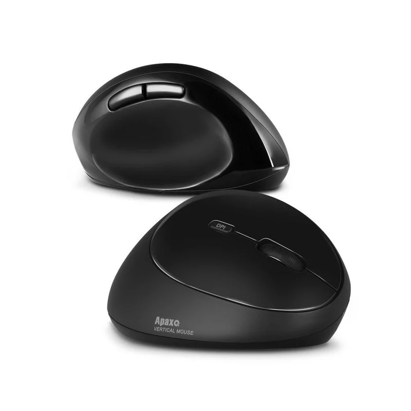 ApaxQ MV-188 Ergonomic Wireless Vertical Mouse (Black)