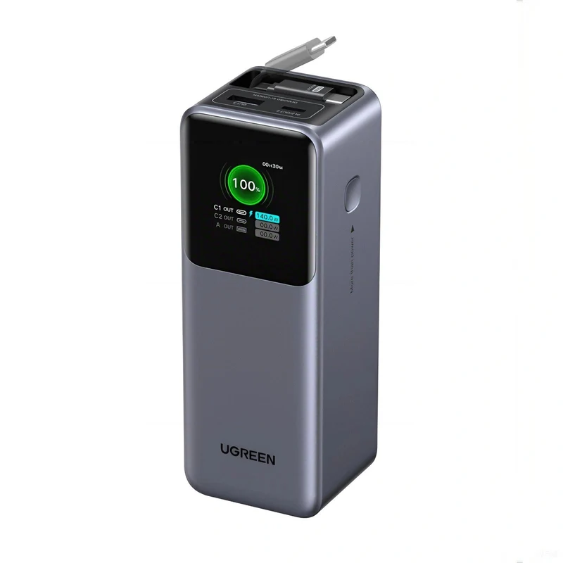 Ugreen Nexode 20000mAh 165W Power Bank with Type-C Retractable Cable (3C Version) (PB726/95670B)
