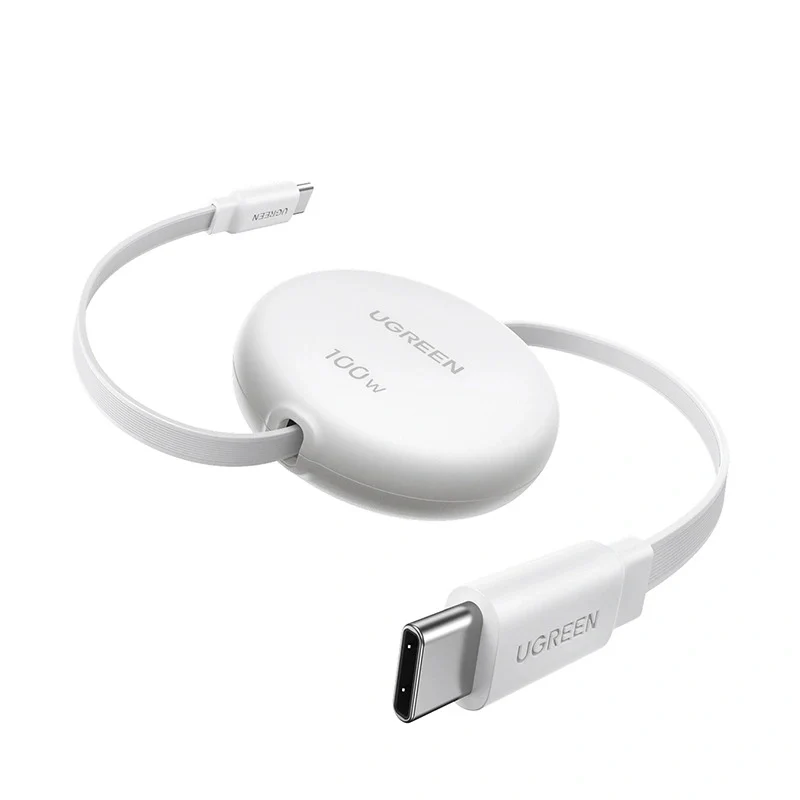 Ugreen Nexode USB-C to USB-C 100W PD Fast Charging Retractable Cable - 1m (White) (L531/95673)