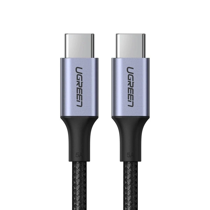 Ugreen Type C 2.0 Male to Type C 2.0 Male 5A Data Cable - 0.5m (Black) (US316/20478)