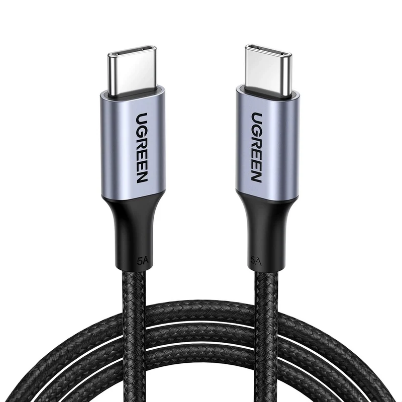 Ugreen Type C 2.0 Male to Type C 2.0 Male 5A Data Cable - 0.5m (Black) (US316/20478)