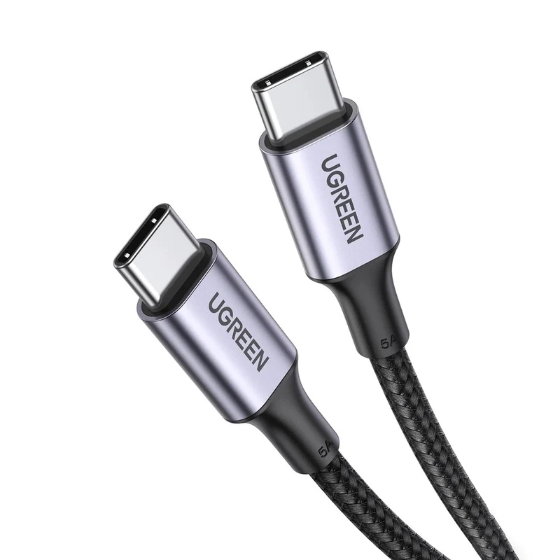 Ugreen Type C 2.0 Male to Type C 2.0 Male 5A Data Cable - 0.5m (Black) (US316/20478)