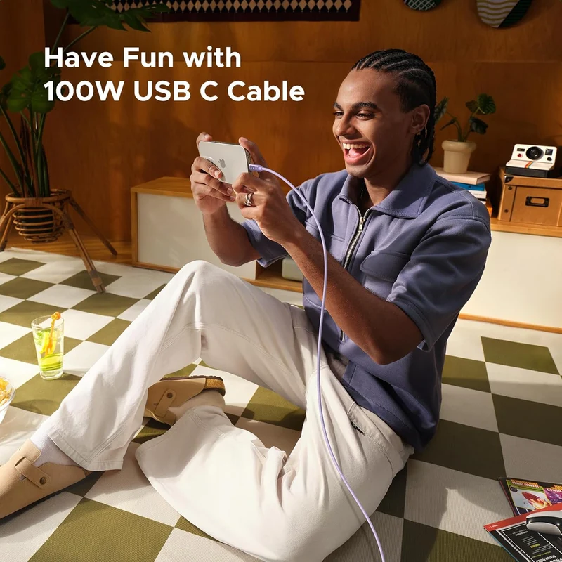 Ugreen Uno USB-C To USB-C PD 100W Fast Charging Cable - (Purple) (1m, 2m)