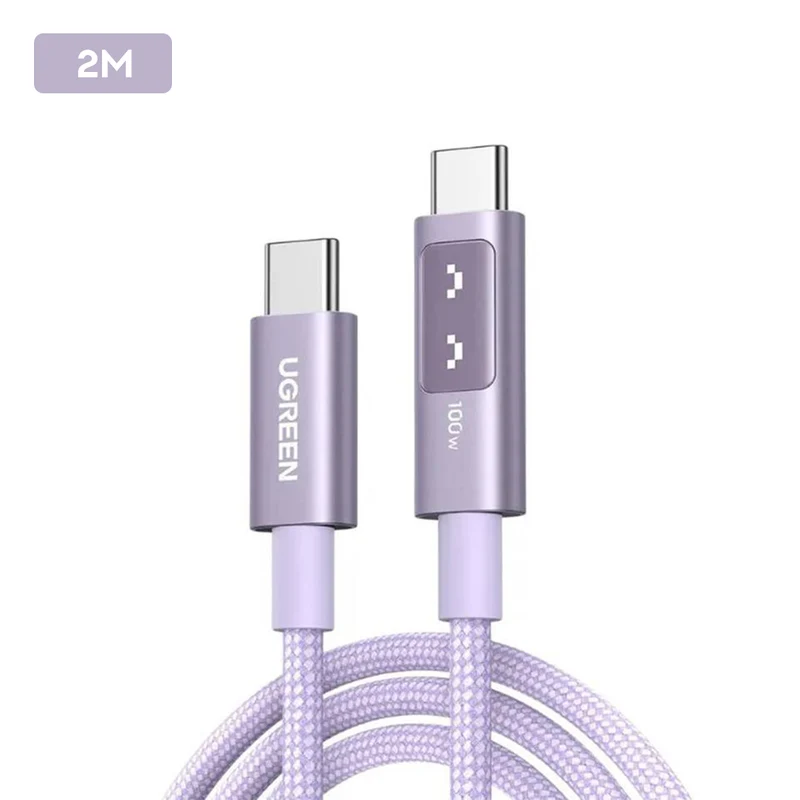 Ugreen Uno USB-C To USB-C PD 100W Fast Charging Cable - (Purple) (1m, 2m)