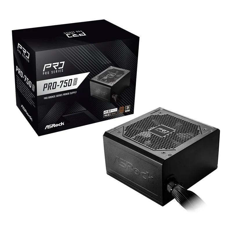 ASRock Pro-750B 750W 80+ Bronze Certified ATX 3.1 & PCIe 5.1 Ready Power Supply