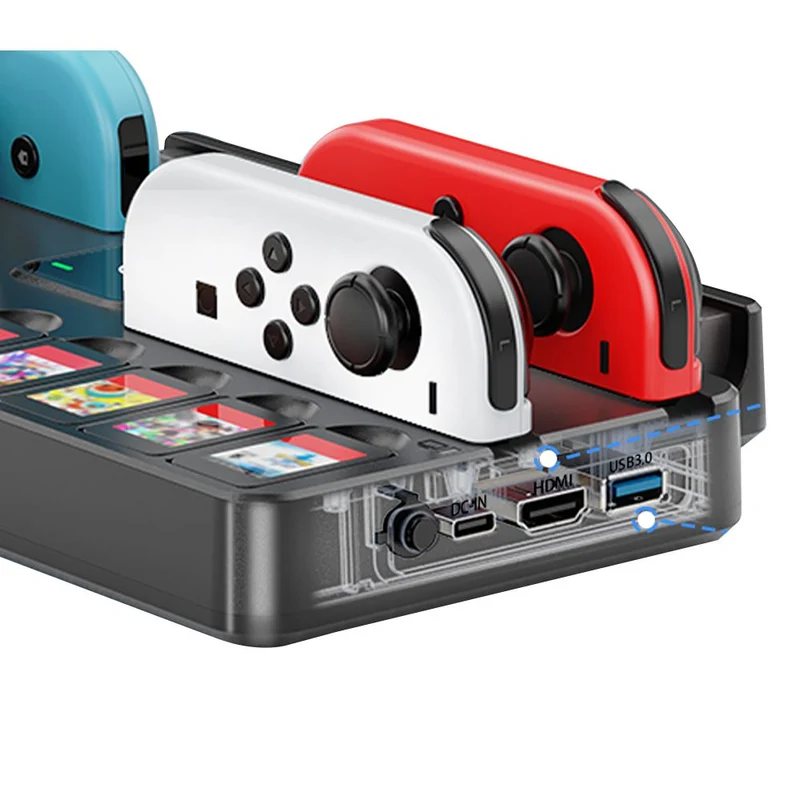 KYTOK TV Dock Station with Wall Mount Kit for Nintendo Switch / Nintendo Switch OLED (Black) (KT-SW291)