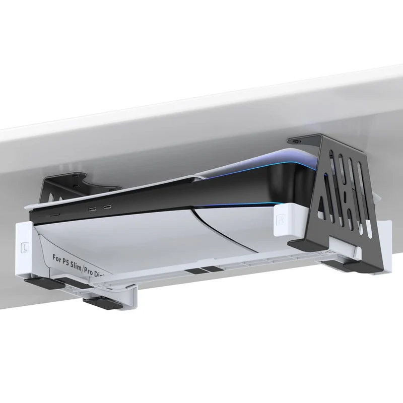 PS5 Under Desk Mount with Horizontal Stand for PS5 / PS5 Slim / PS5 Pro (Black) (VG-P5317D-Pro)