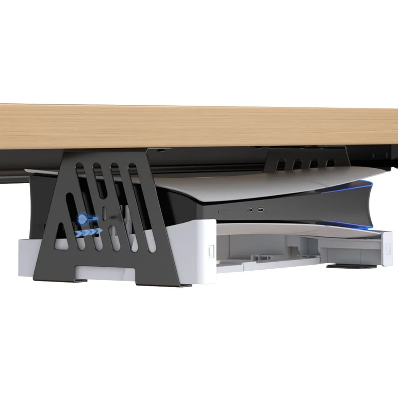 PS5 Under Desk Mount with Horizontal Stand for PS5 / PS5 Slim / PS5 Pro (Black) (VG-P5317D-Pro)