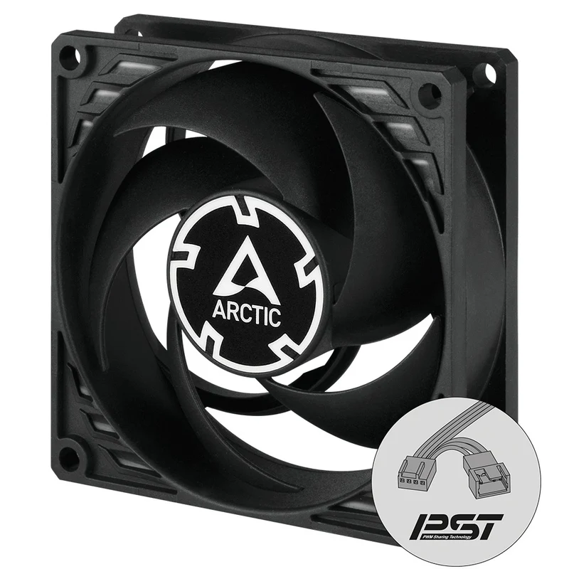 Arctic P8 PWM PST 80mm PWM Fan with Cable Splitter (Black) (ACFAN00150A)