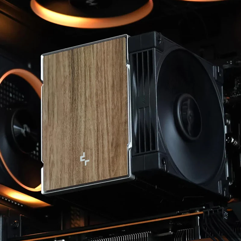 DeepCool AK500 G2 Wood Grain Top Cover CPU Cooler (Black, White)