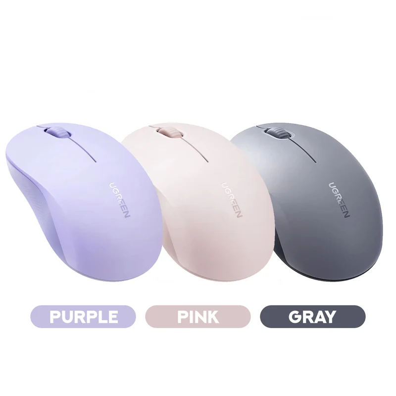 Ugreen Multi-Mode 4000DPI Wireless Mouse (Pink, Purple, Gray) (M331/65625, 65626, 65627)