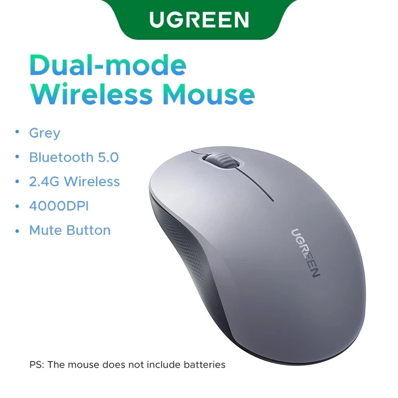 Ugreen Multi-Mode 4000DPI Wireless Mouse (Pink, Purple, Gray) (M331/65625, 65626, 65627)